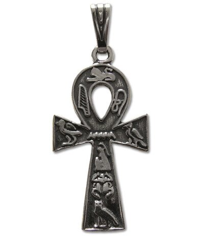 Pandantiv amuleta din argint Silver Dreams - Ankh egiptean cu hieroglife 4.5 cm