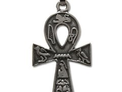 Pandantiv amuleta din argint Silver Dreams - Ankh egiptean cu hieroglife 4.5 cm