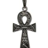 Pandantiv amuleta din argint Silver Dreams - Ankh egiptean cu hieroglife 4.5 cm